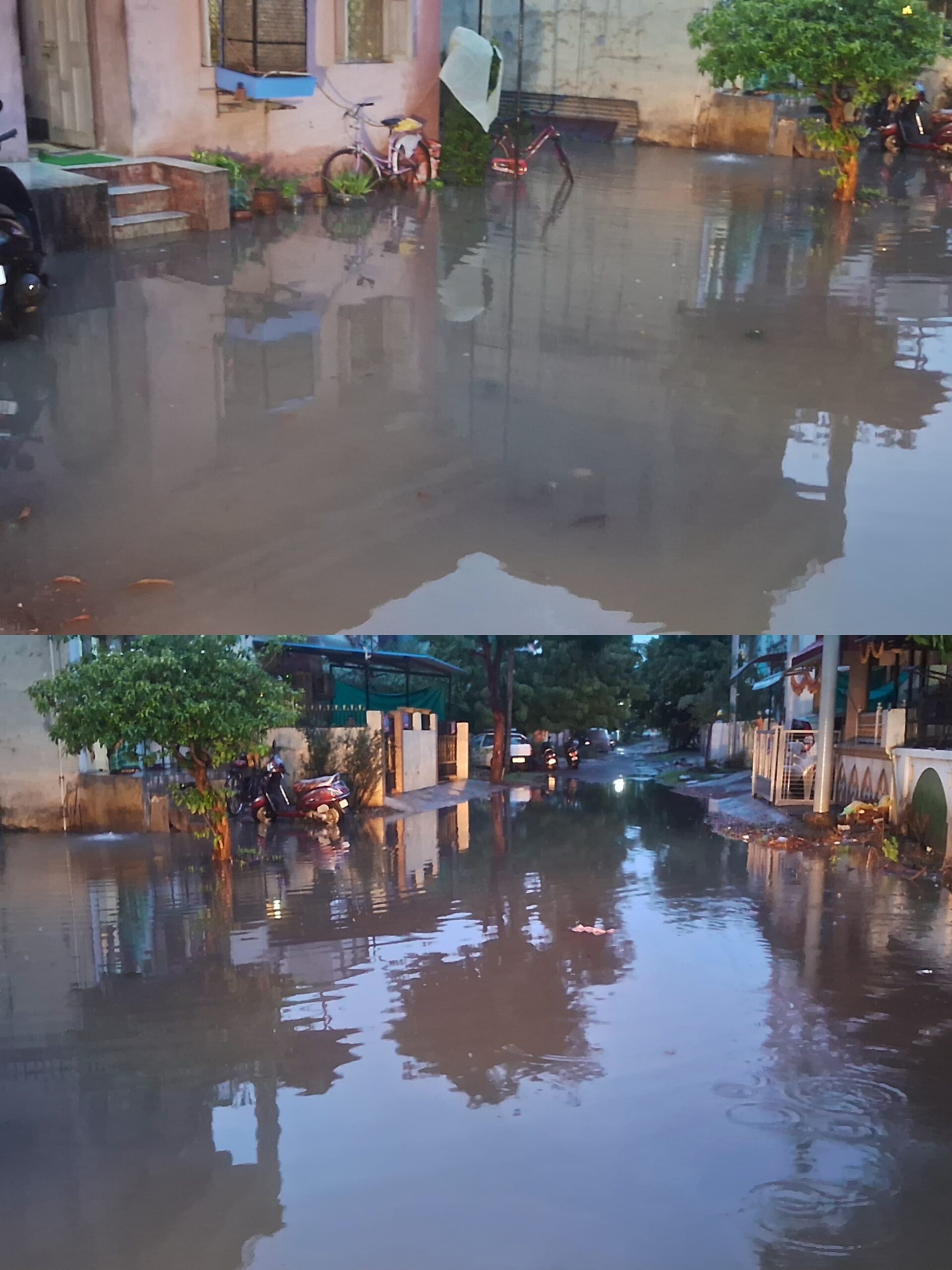 अमळनेर मुसळधार पाऊस, पिंपळे रस्त्यावर साचले पाणीच पाणी 