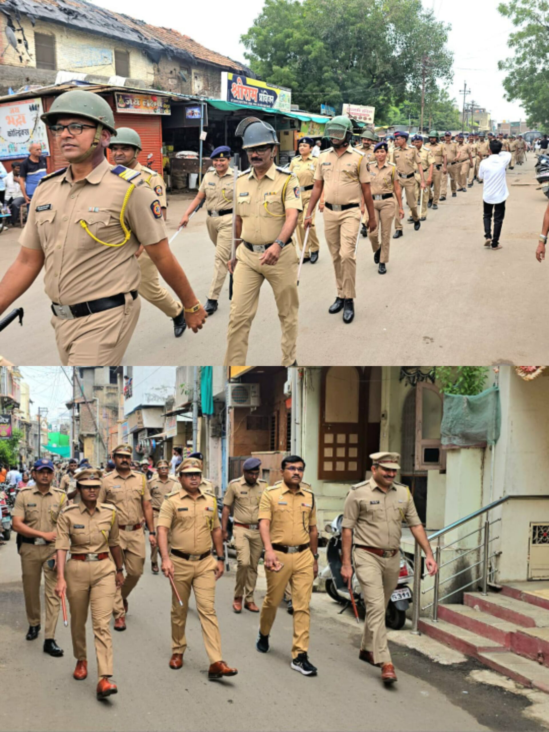 ईद-ए-मिलादच्या पार्श्वभूमीवर अमळनेर शहरात पोलिसांचा भव्य रूट मार्च  संवेदनशील भागांत पोलिसांचे शक्तिप्रदर्शन; ११ अधिकारी, १२५ अंमलदारांसह दंगा नियंत्रण पथक व QRT तैनात